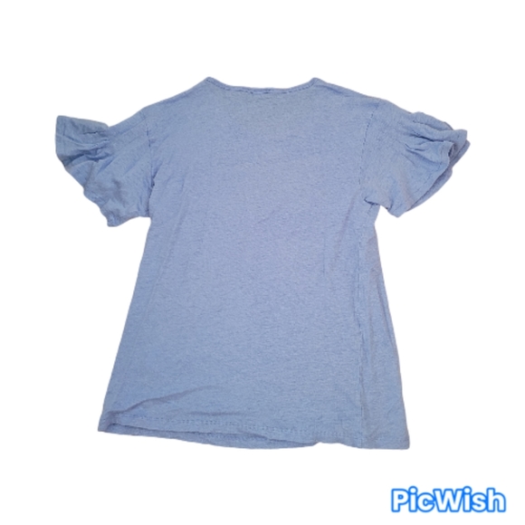 J Crew Linen Blend Ruffle Sleeve Top - Picture 2 of 2